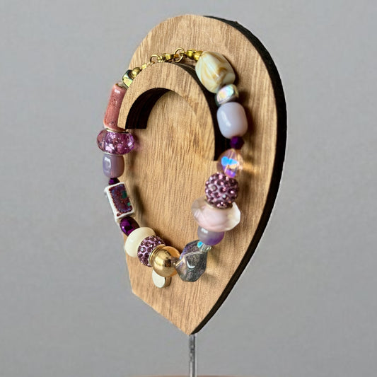 Bracelet Choker SOLI Luxury violet et crème