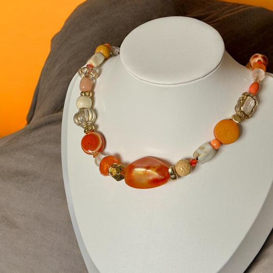 Choker SOLI 🍊 orange et crème