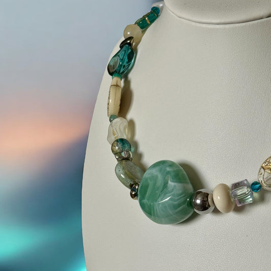 Collier Choker SOLI bleu pastel