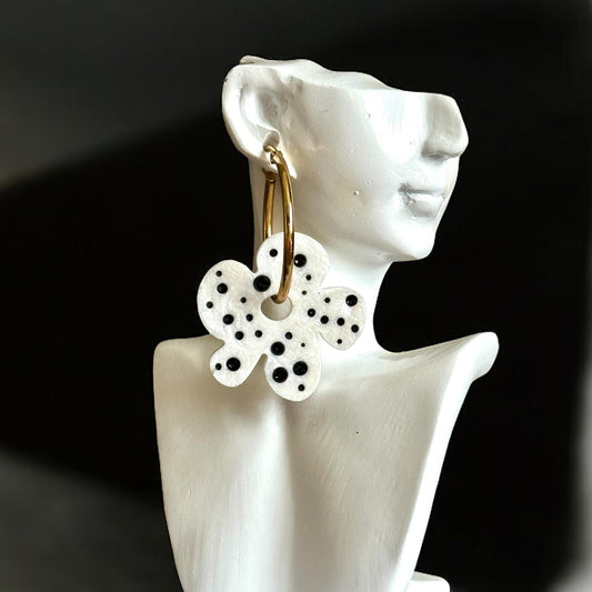 Pampilles Exception SOLI en résine à pois