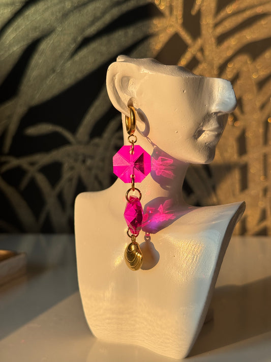 BO cristal de verre Fushia