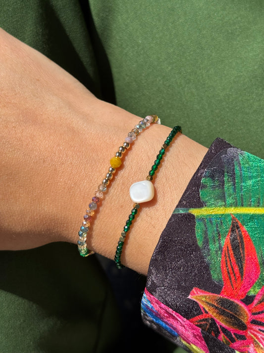 Bracelet vert émeraude fait main