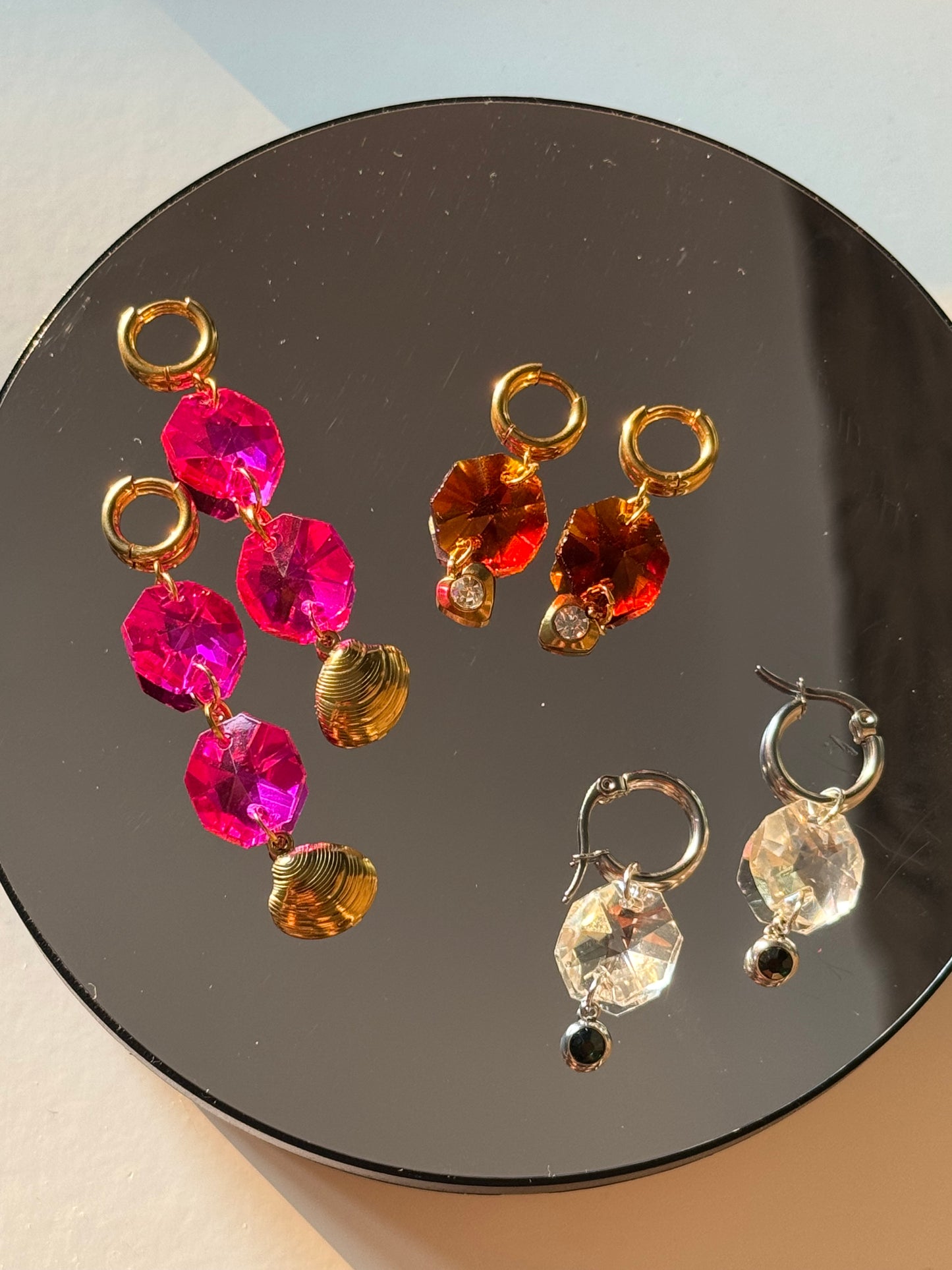 BO cristal de verre Fushia