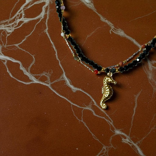 Collier Sacha double chaîne fait main