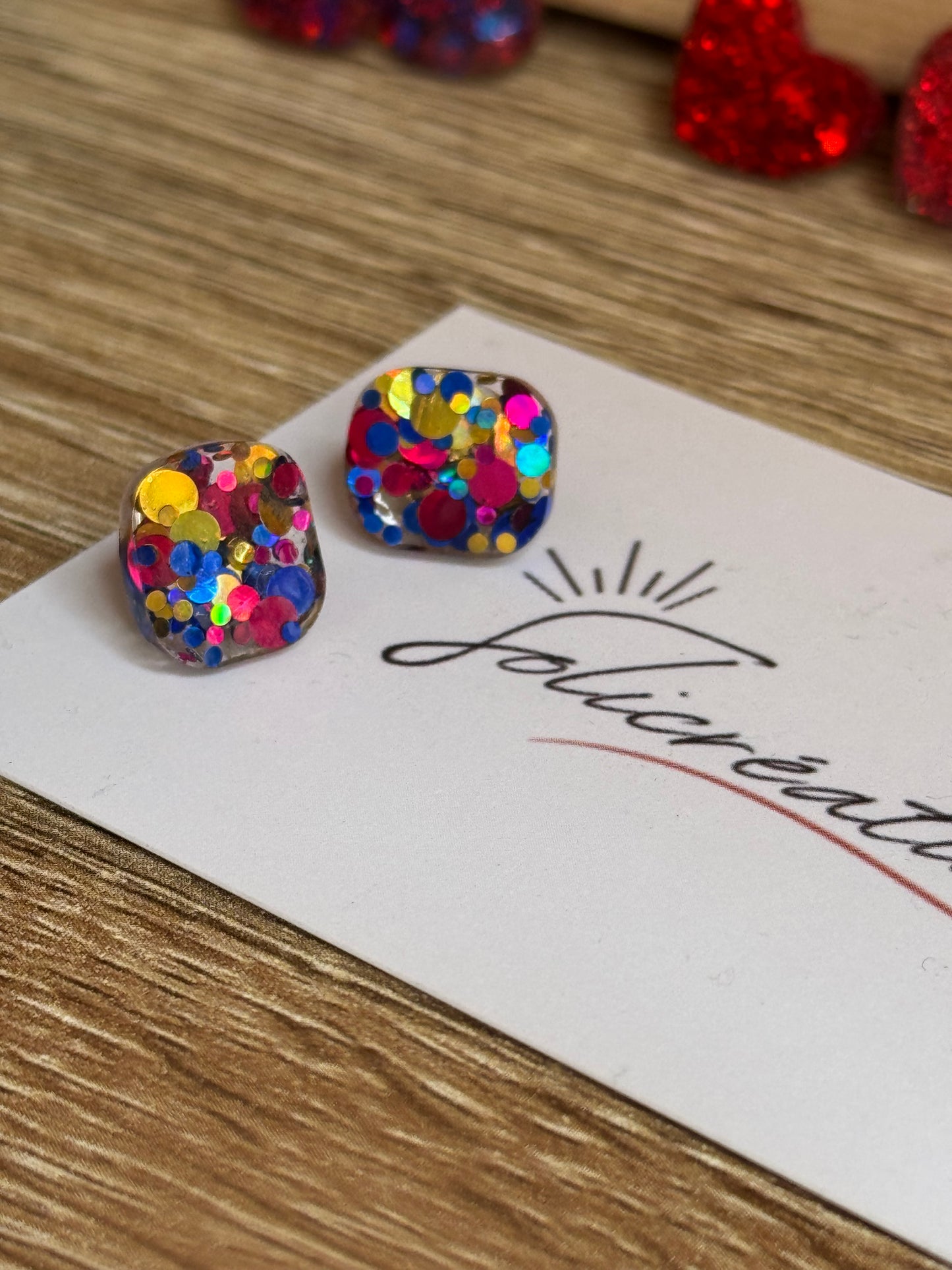 Boucles d’oreilles artisanales résine