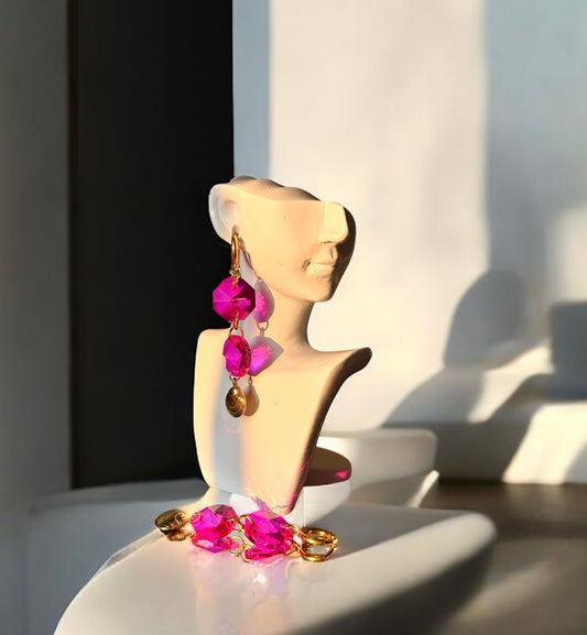BO cristal de verre Fushia