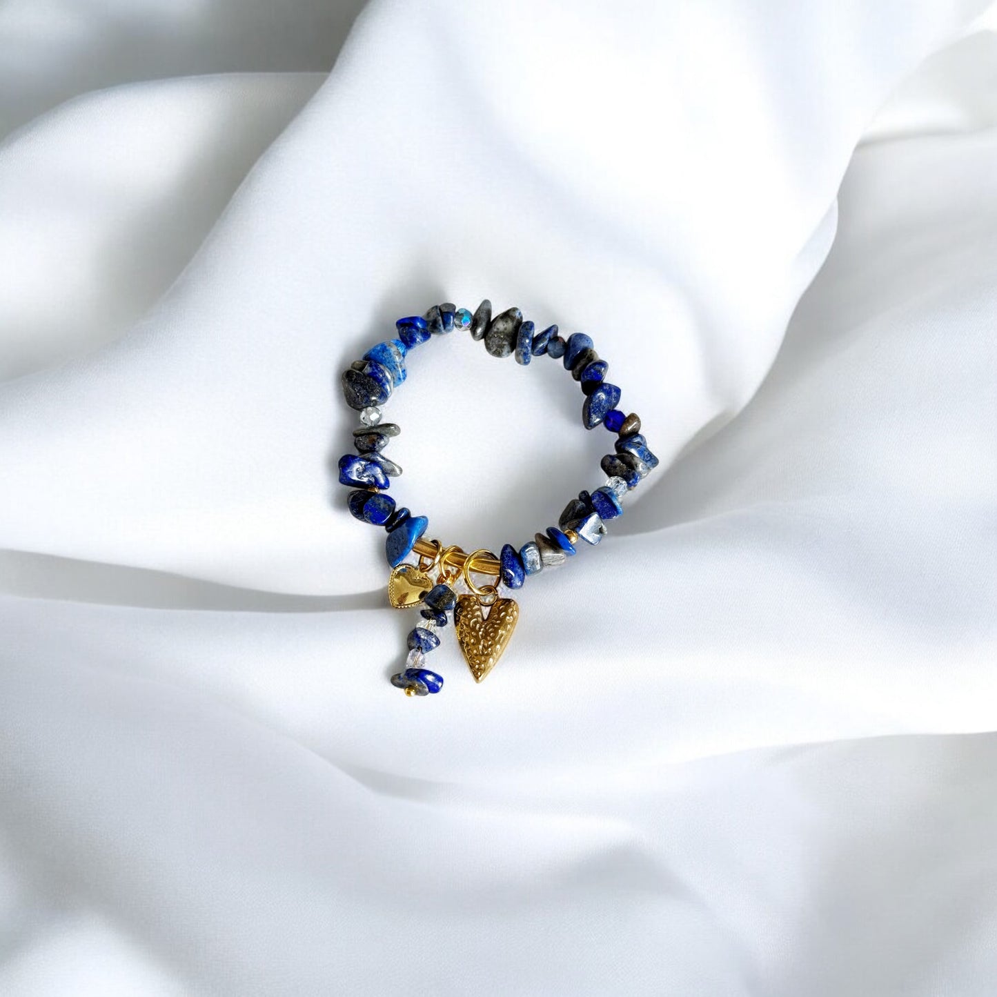 Bracelet artisanale - pierre semi précieuse et acier inoxydable
