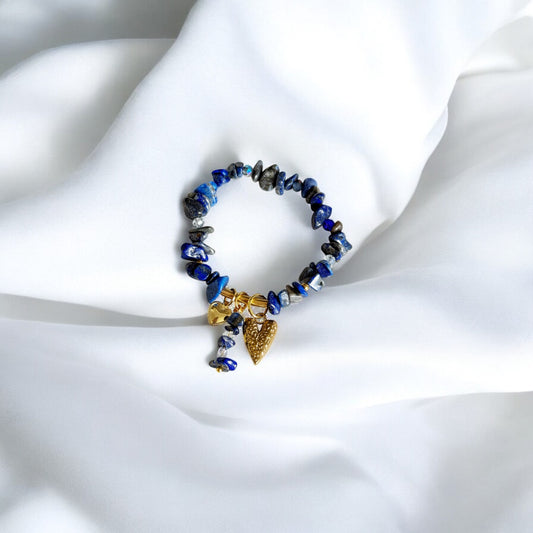 Bracelet artisanale - pierre semi précieuse et acier inoxydable