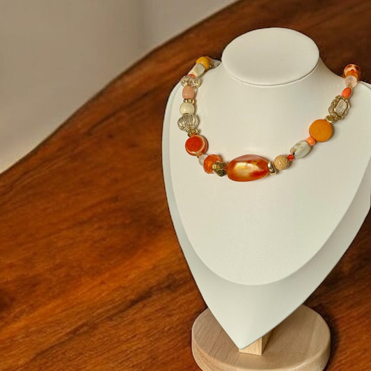Choker SOLI 🍊 orange et crème