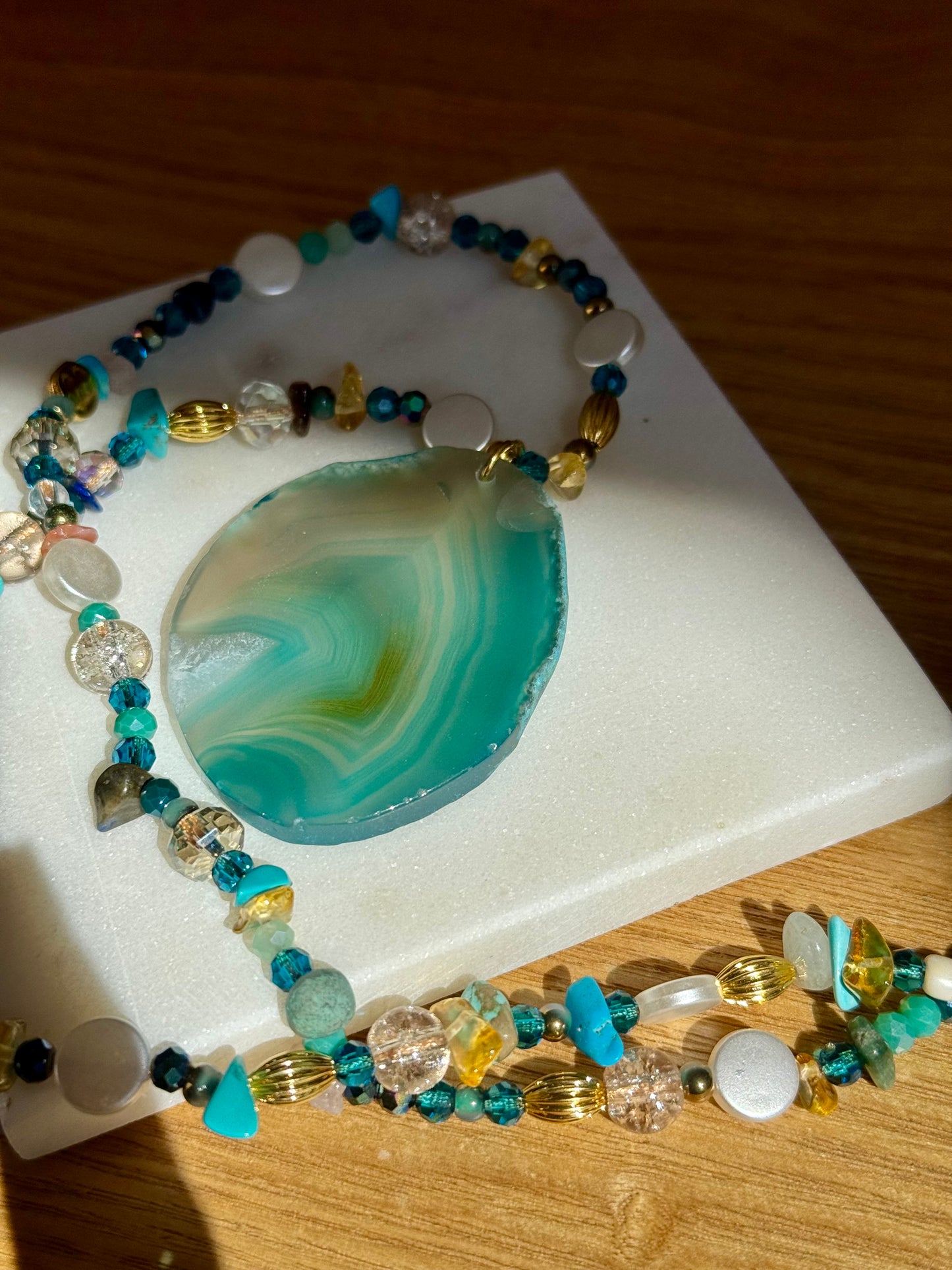 Collier style sautoir Onde Céleste