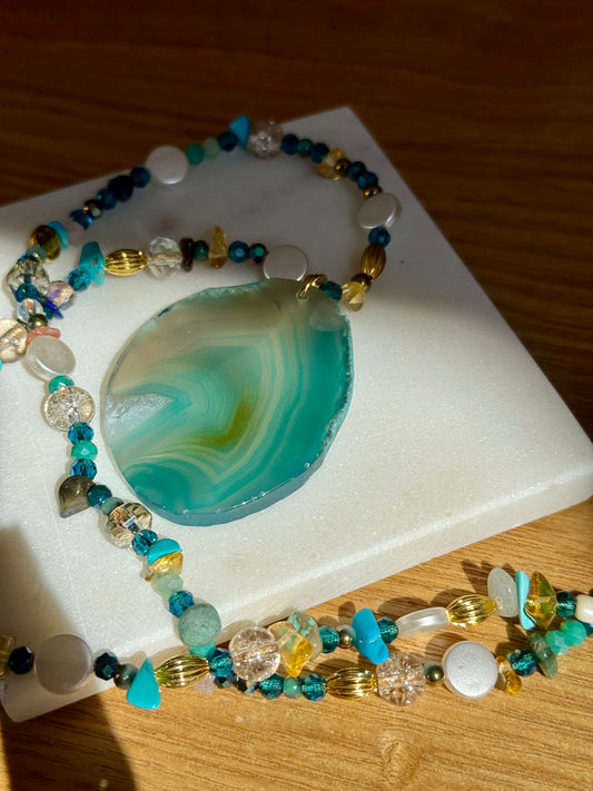 Collier style sautoir Onde Céleste