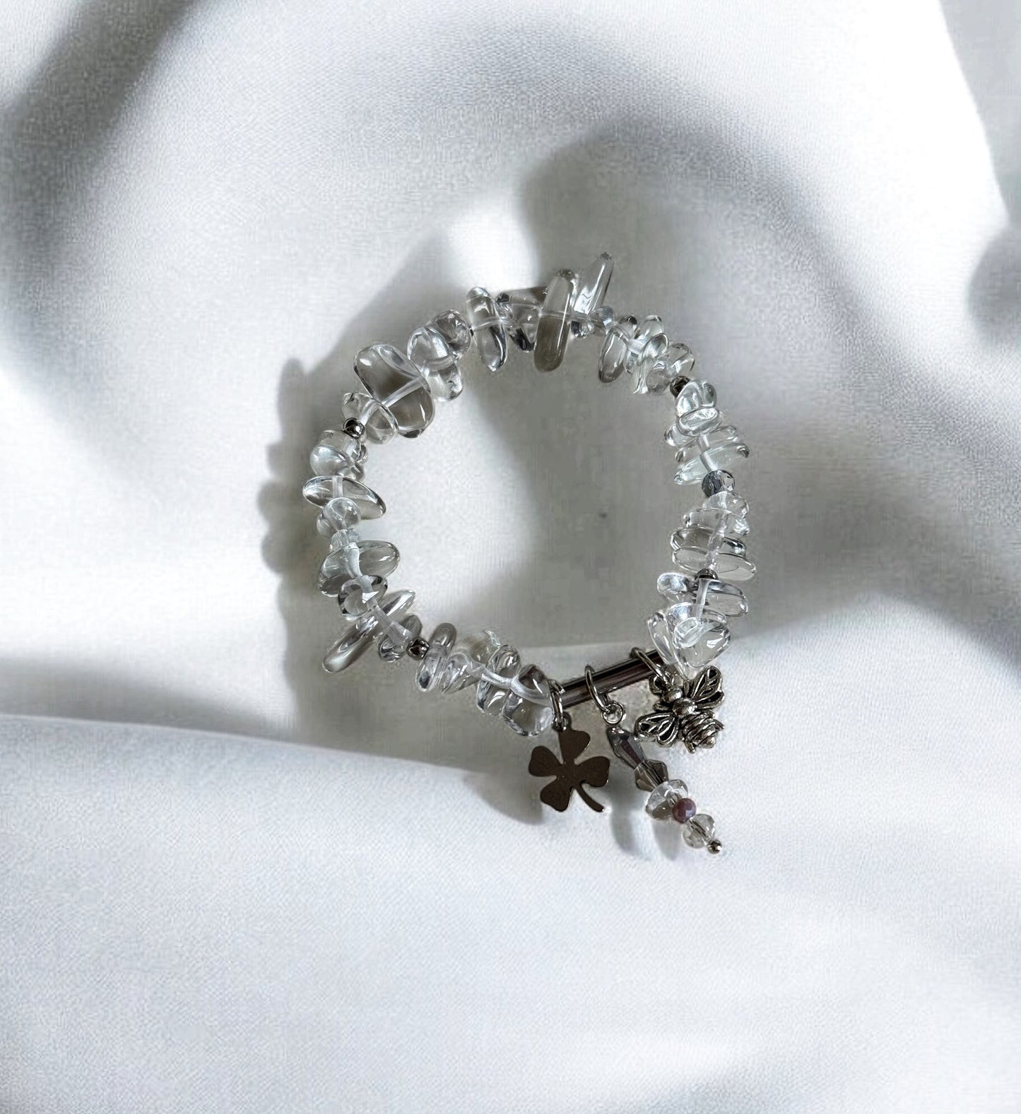 Bracelet artisanale - pierre semi précieuse et acier inoxydable