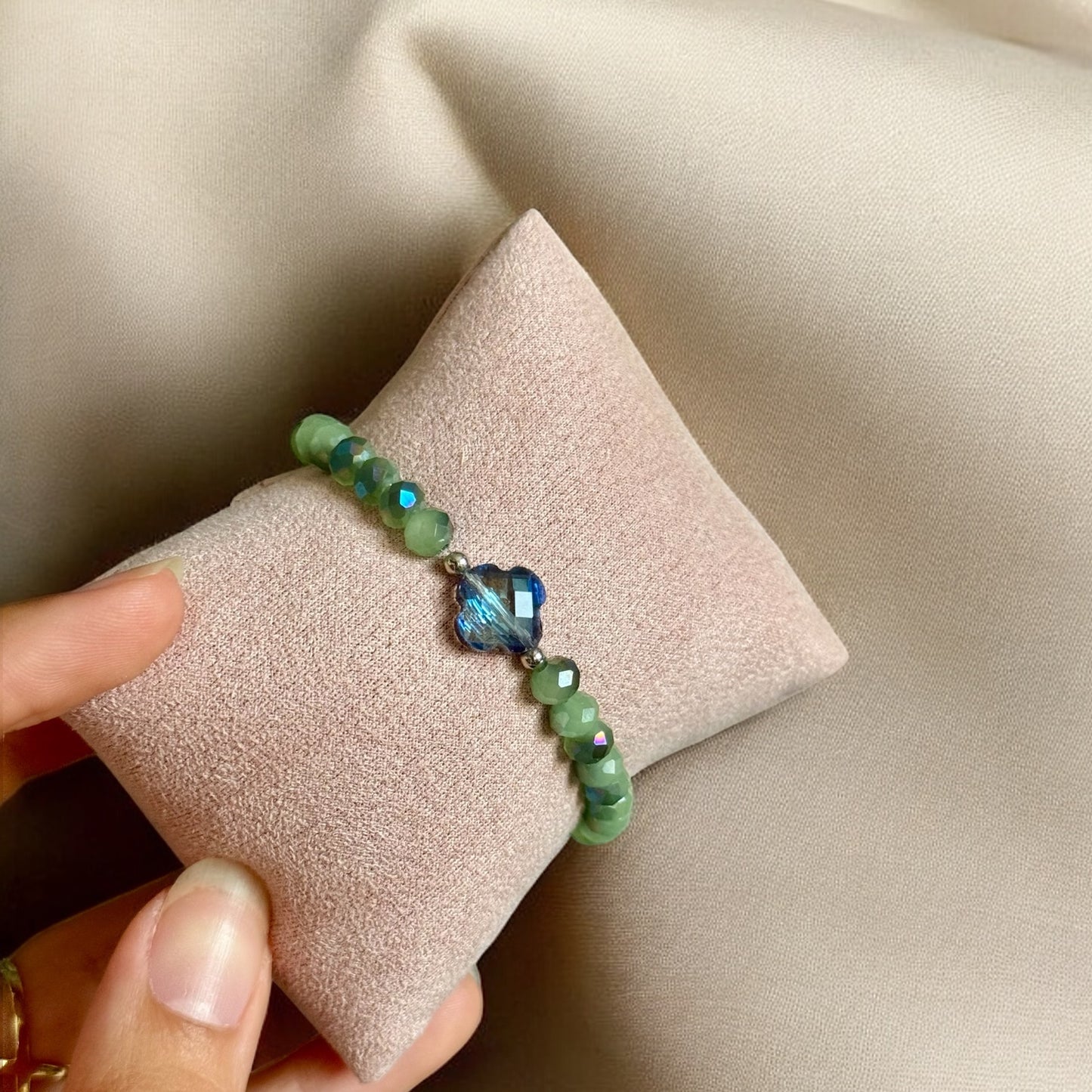 Bracelet trèfle éclat Rouge