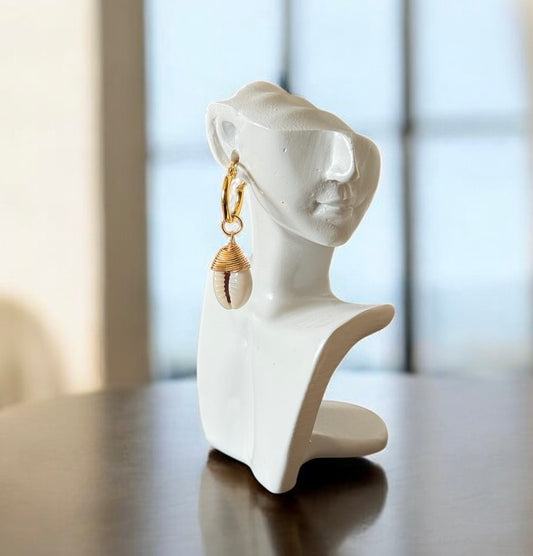 Boucles d’oreilles coquillages’naturel et créole acier inoxydable, faites main