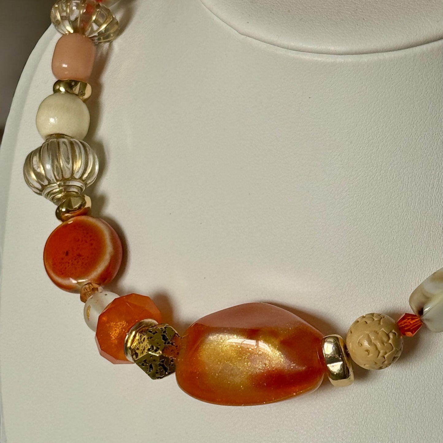 Choker SOLI 🍊 orange et crème