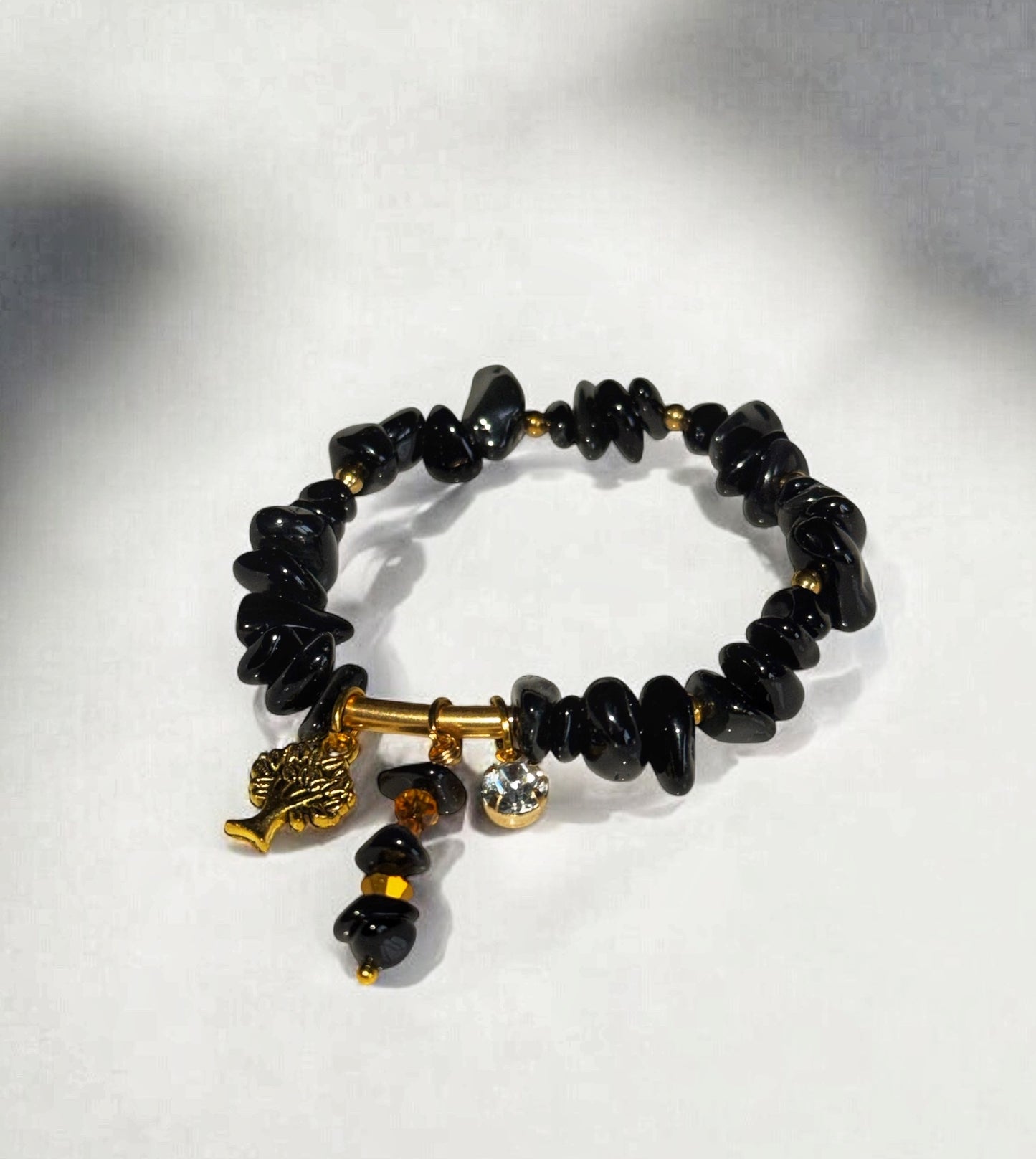 Bracelet artisanale - pierre semi précieuse et acier inoxydable